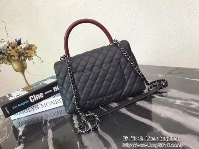 香奈兒CHANEL中號Chanel Coco handle全新頂級翻蓋單肩鏈條手柄包DSC1221